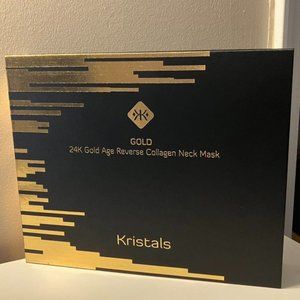 KRISTALS GOLD 24K GOLD AGE REVERSE COLLAGEN NECK MASK-12 TREATMENT MASKS-SEALED